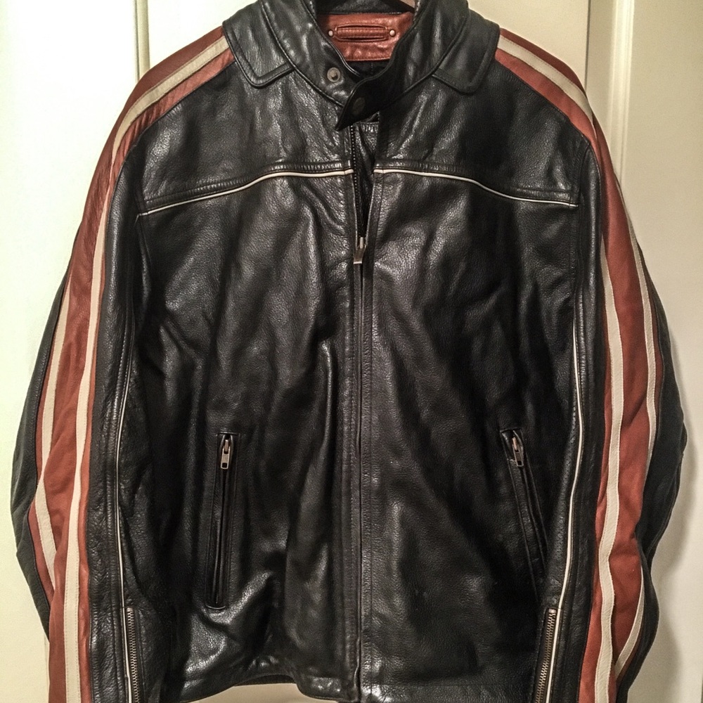 Mens XL Genuine Wilsons Leather Motorcycle Jacket